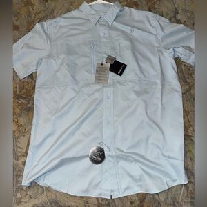 Light Blue Men's Ariat Short Sleeve Button Up Shirt